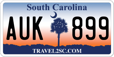 SC license plate AUK899
