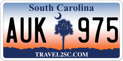 SC license plate AUK975