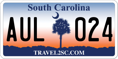 SC license plate AUL024