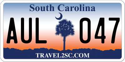 SC license plate AUL047