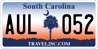 SC license plate AUL052