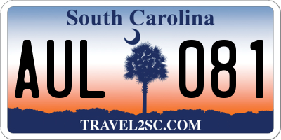 SC license plate AUL081