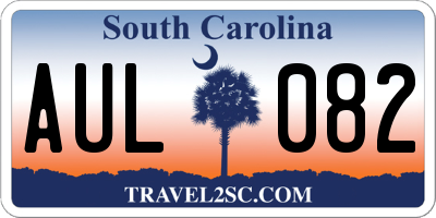 SC license plate AUL082