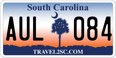 SC license plate AUL084