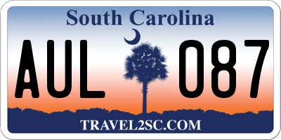 SC license plate AUL087