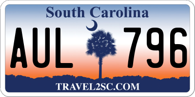 SC license plate AUL796