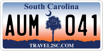 SC license plate AUM041