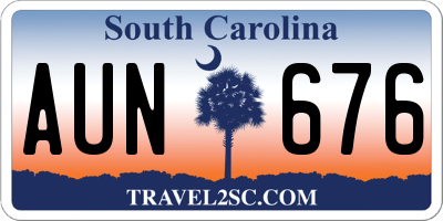 SC license plate AUN676