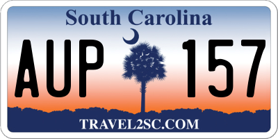 SC license plate AUP157