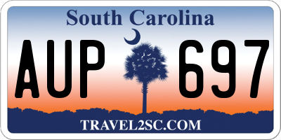 SC license plate AUP697