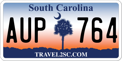 SC license plate AUP764