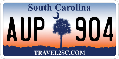 SC license plate AUP904