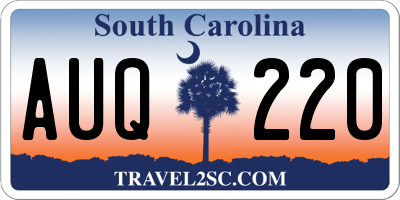 SC license plate AUQ220