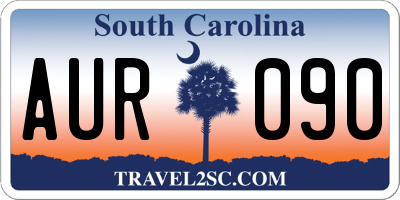 SC license plate AUR090