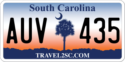SC license plate AUV435