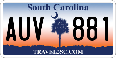 SC license plate AUV881