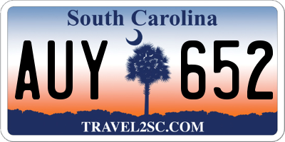 SC license plate AUY652