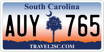 SC license plate AUY765