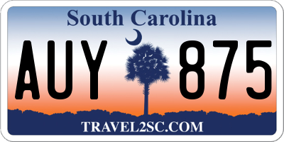 SC license plate AUY875