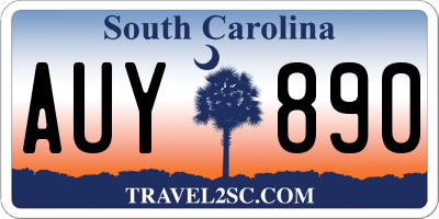 SC license plate AUY890