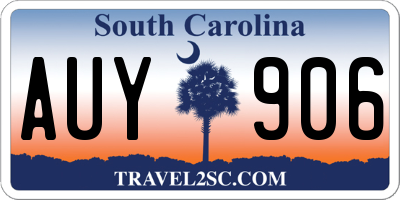 SC license plate AUY906