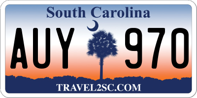 SC license plate AUY970