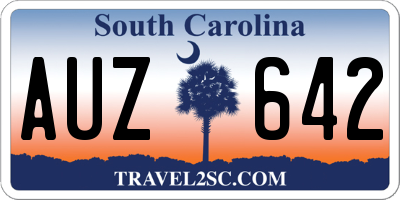 SC license plate AUZ642