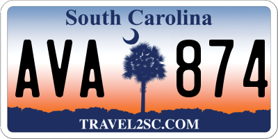 SC license plate AVA874