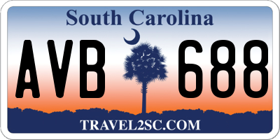 SC license plate AVB688
