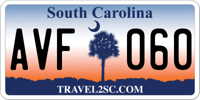 SC license plate AVF060