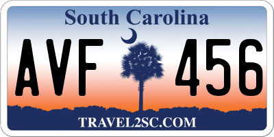 SC license plate AVF456