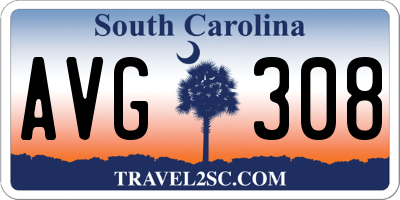 SC license plate AVG308