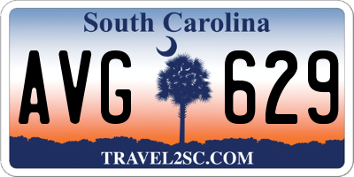 SC license plate AVG629