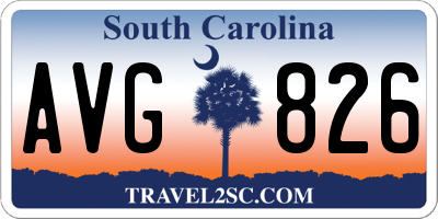 SC license plate AVG826