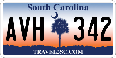 SC license plate AVH342