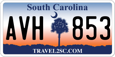 SC license plate AVH853
