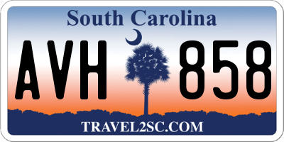 SC license plate AVH858