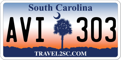 SC license plate AVI303