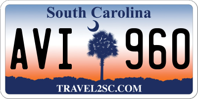 SC license plate AVI960