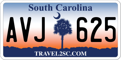 SC license plate AVJ625