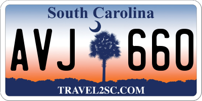 SC license plate AVJ660