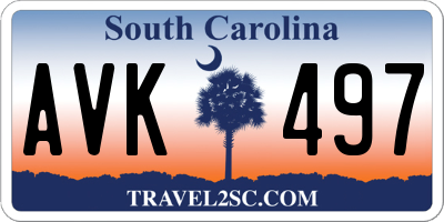 SC license plate AVK497