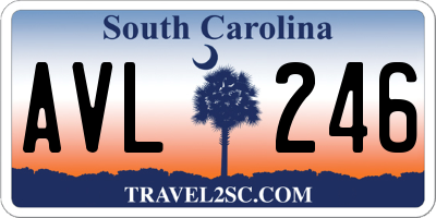 SC license plate AVL246