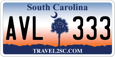 SC license plate AVL333