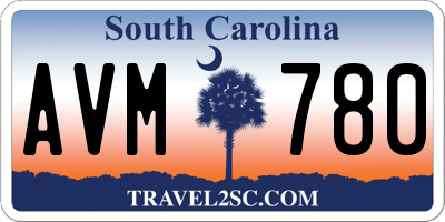 SC license plate AVM780