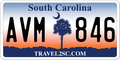 SC license plate AVM846