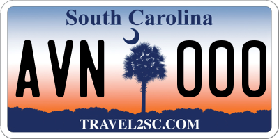 SC license plate AVN000
