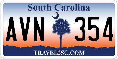 SC license plate AVN354