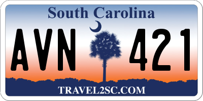 SC license plate AVN421