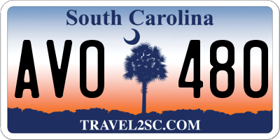 SC license plate AVO480